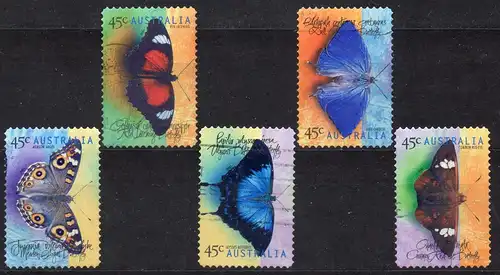 Australien, Mi-Nr. 1764 - 1768 gest., kompl., Schmetterlinge