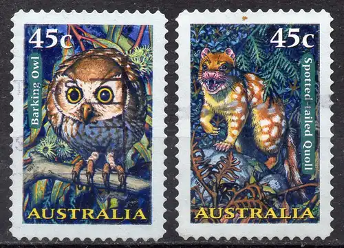 Australien, Mi-Nr. 1670- 1671 gest., kompl., Nachtaktive Tiere