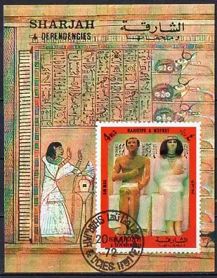 Sharjah, Block Mi-Nr. 152 gest., ägyptische Kunst