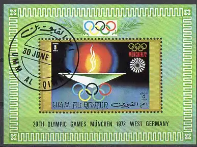 Umm-al-Kaiwain, Block Mi-Nr. 33 gest., Olympische Spiele München 1972