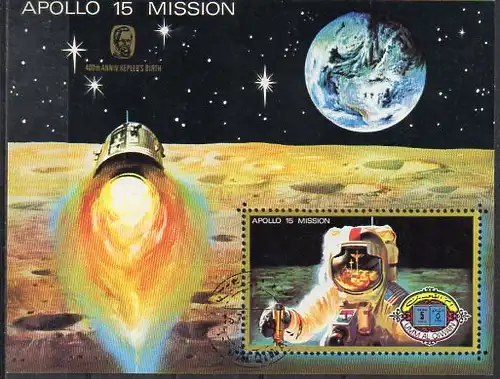 Umm-al-Kaiwain, Block Mi-Nr. 41 gest., Apollo 15 Mission