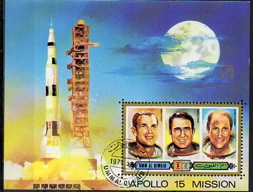 Umm-al-Kaiwain, Block Mi-Nr. 42 gest., Apollo 15 Mission