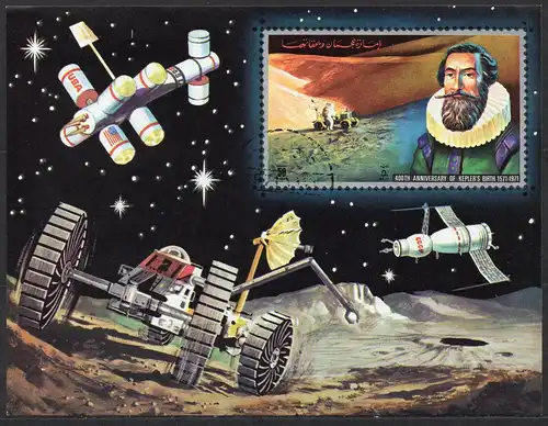 Ajman, Block Mi-Nr. 361 gest., Johannes Kepler - Raumfahrt