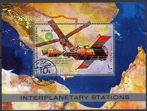 Jemen (Nordjemen), Block Mi-Nr. 135 gest., Raumstation