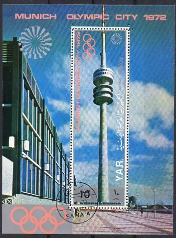 Jemen (Nordjemen), Block Mi-Nr. 145 gest., München - Olympische Stadt 1972