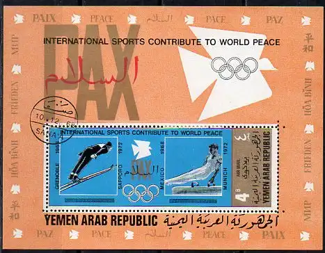 Jemen (Nordjemen), Block Mi-Nr. 153 A gest., Olympische Spiele