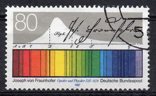 BRD, Mi-Nr. 1313 gest., Joseph von Fraunhofer