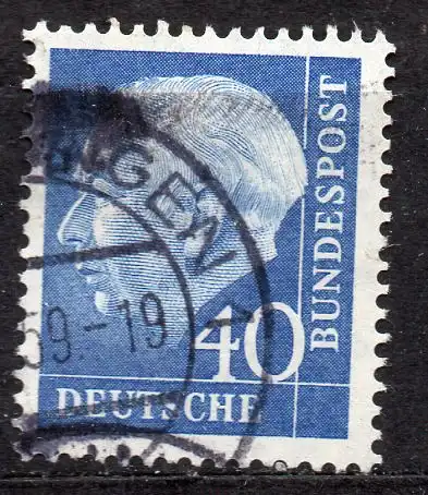 BRD, Mi-Nr. 260 x gest., Bundespräsident Theodor Heuss II
