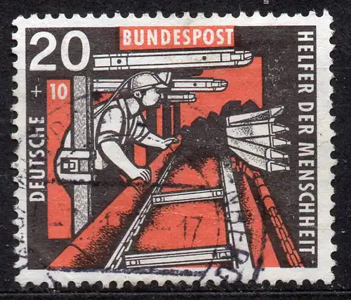 BRD, Mi-Nr. 272 gest., Wohlfahrt 1957: Kohlebergbau