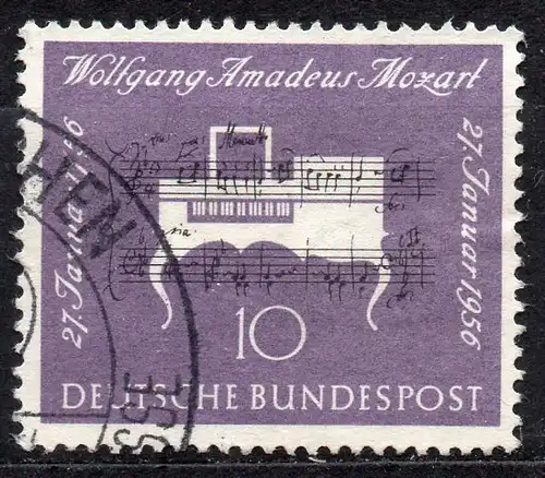 BRD, Mi-Nr. 228 gest., Wolfgang Amadeus Mozart
