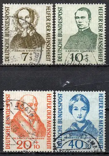 BRD, Mi-Nr. 222 - 225 gest., kompl., Wohlfahrt 1955 - Helfer der Menschheit
