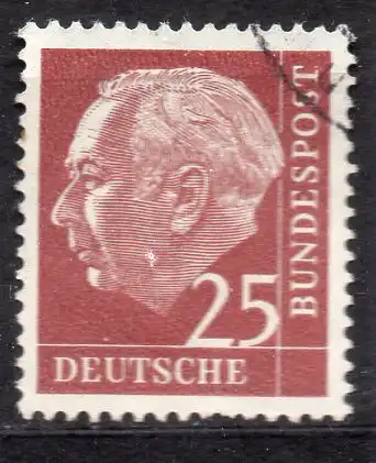 BRD, Mi-Nr. 186 gest., Bundespräsident Theodor Heuss I