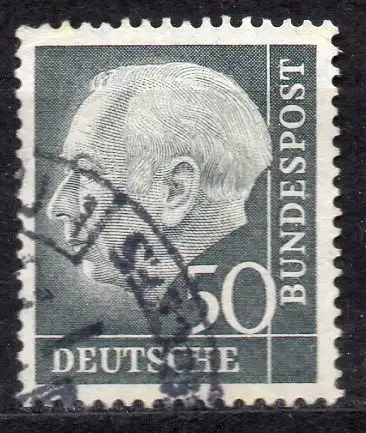 BRD, Mi-Nr. 189 gest., Bundespräsident Theodor Heuss I