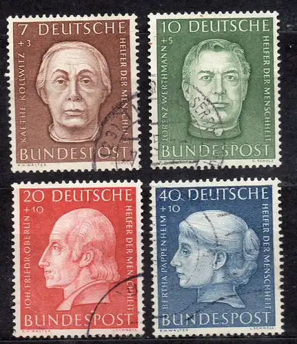 BRD, Mi-Nr. 200 - 203 gest., kompl., Wohlfahrt 1954 - Helfer der Menschheit