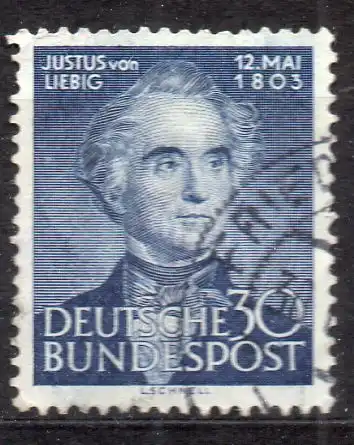 BRD, Mi-Nr. 166 gest., Justus von Liebig