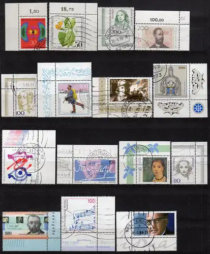 BRD, Lot mit gestempelten Eckrandmarken (1)