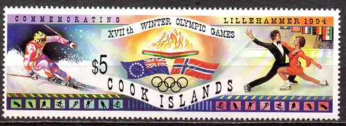 Cook - Inseln, Mi-Nr. 1402 **, Olympische Winterspiele Lillehammer 1994