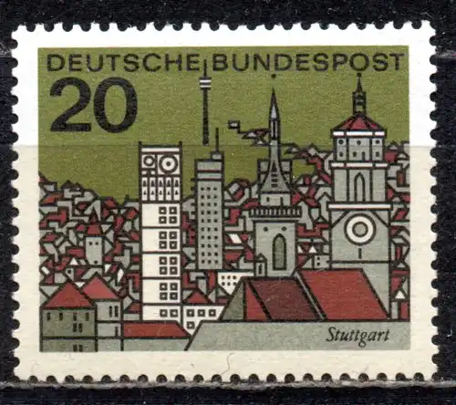 BRD, Mi-Nr. 426 **, Hauptstädte der Länder: Stuttgart / Baden-Württemberg