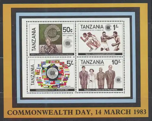 Tansania, Block Mi-Nr. 32 **, Commonwealth-Tag