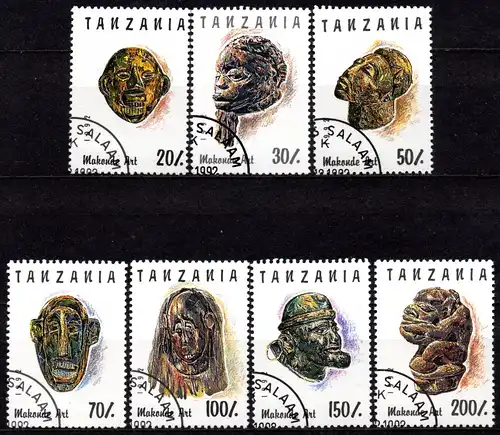 Tansania, Mi-Nr. 1437 - 1443 gest., kompl., Makonde-Kunst