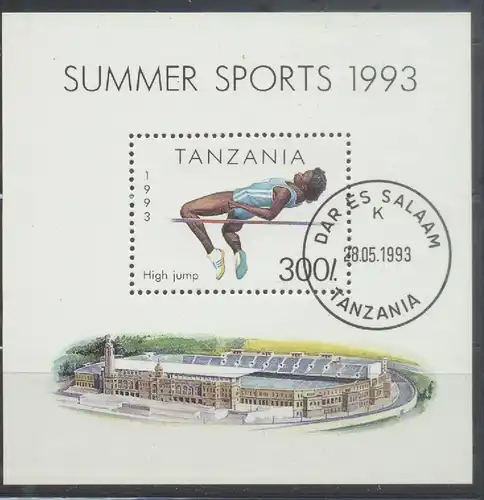 Tansania, Block Mi-Nr. 212 gest., Hochsprung
