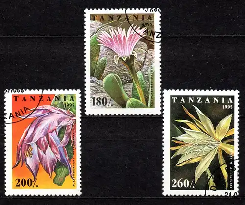 Tansania, Mi-Nr. 2163, 2164 +2165 gest., Kakteenblüten