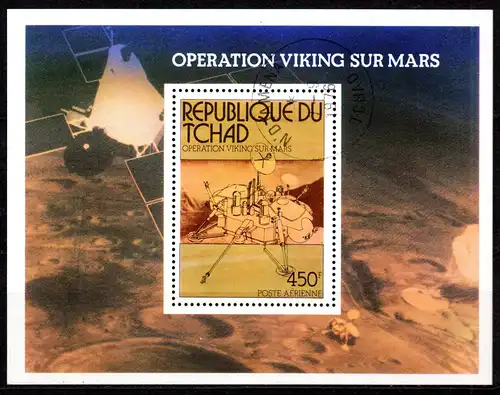 Tschad, Block Mi-Nr. 66 gest., Unternehmen Viking zum Mars