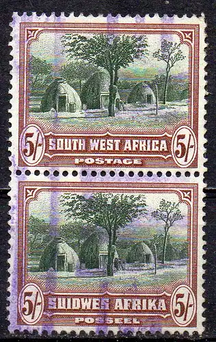 Südwestafrika, Mi-Nr. 158 + 159 gest., senkrechtes Paar, Landesmotive