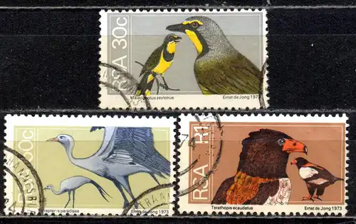 Südafrika, Mi-Nr. 460, 461 + 462 gest., Vögel