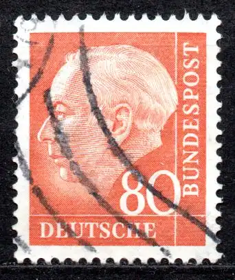BRD, Mi-Nr. 264 x gest., Bundespräsident Theodor Heuss II