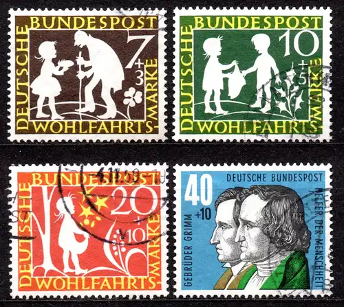 BRD, Mi-Nr. 322 - 325 gest., kompl., Wohlfahrt 1959, Gebrüder Grimm