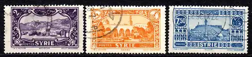 Syrien, Mi-Nr. 345, 347 + 350 gest., Gebäude