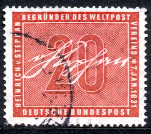 BRD, Mi-Nr. 227 gest., Heinrich von Stephan