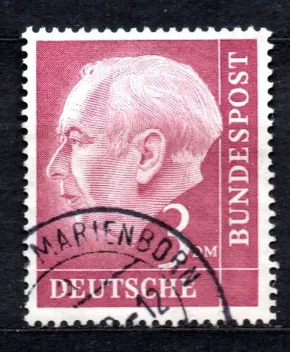 BRD, Mi-Nr. 196 gest., Bundespräsident Theodor Heuss I