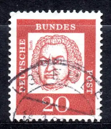 BRD, Mi-Nr. 352 x gest., Bedeutende Deutsche: Johann Sebastian Bach