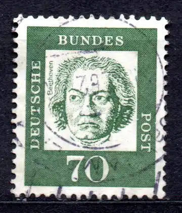 BRD, Mi-Nr. 358 ya gest., Bedeutende Deutsche: Ludwig van Beethoven