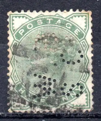 Großbritannien, Mi-Nr. 55 gest., Königin Victoria (mit Firmenlochung)