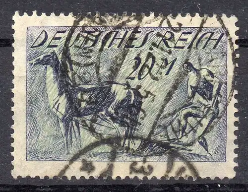 Deutsches Reich, Mi-Nr. 196 gest., WZ 2 Waffeln, Pflüger