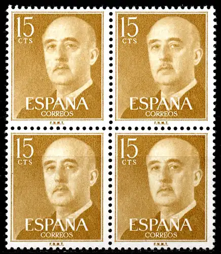 Spanien, Mi-Nr. 1041 **, 4´er-Block, DS General Franco
