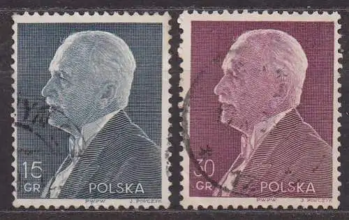 Polen, Mi-Nr. 324 - 325 gest., kompl., Präsident Ignacy Moscicki