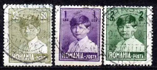Rumänien, Mi-Nr. 322, 323 + 324 gest., König Michael I.