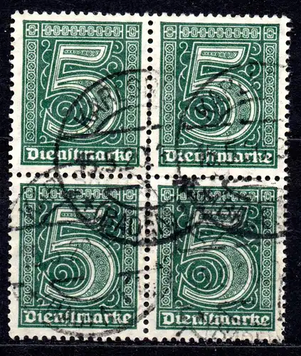 Deutsches Reich, Dienstmarke Mi-Nr. 23 gest., 4´er-Block, Dienstmarken für alle Länder