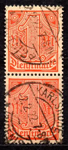 Deutsches Reich, Dienstmarke Mi-Nr. 30 gest., senkrechtes Paar, Dienstmarken für alle Länder