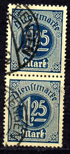 Deutsches Reich, Dienstmarke Mi-Nr. 31 gest., senkrechtes Paar, Dienstmarken für alle Länder