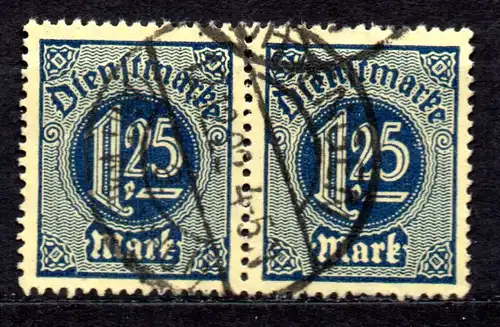 Deutsches Reich, Dienstmarke Mi-Nr. 31 gest., waagerechtes Paar, Dienstmarken für alle Länder