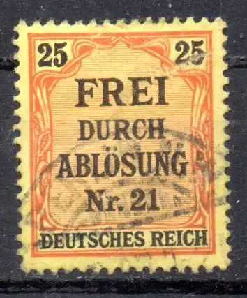 Deutsches Reich, Dienstmarke Mi-Nr. 6 gest., Zähldienstmarken für Preußen