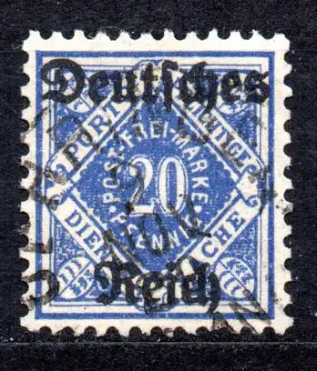 Deutsches Reich, Dienstmarke Mi-Nr. 55 X gest., Ziffer in Raute