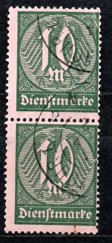 Deutsches Reich, Dienstmarke Mi-Nr. 68 gest., senkrechtes Paar