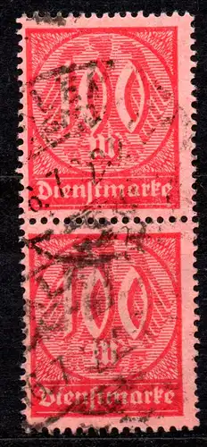 Deutsches Reich, Dienstmarke Mi-Nr. 74 gest., senkrechtes Paar