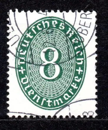 Deutsches Reich, Dienstmarke Mi-Nr. 116 gest., Wertziffer im Oval